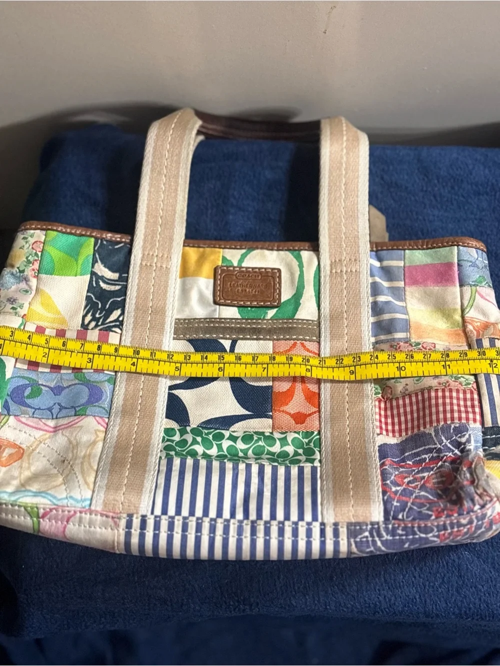 Coach Patchwork Canvas Tote Bag in Multi-Color Vintage